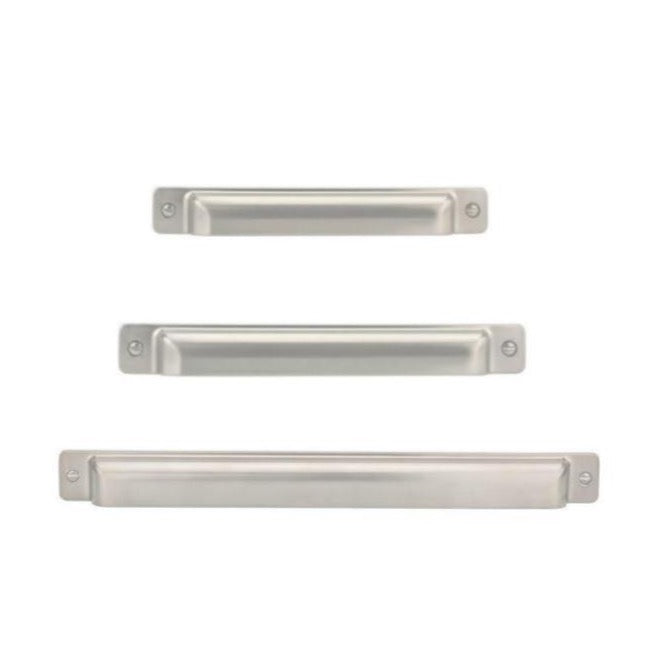 Brushed Nickel Square Cup Drawer Pulls Cabinet Handles Forge