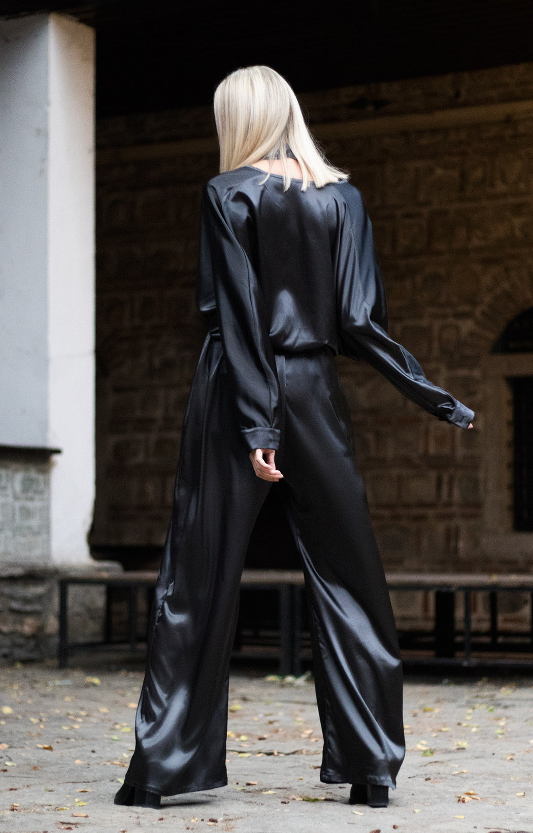 bastet noir black plunging neckline jumpsuit