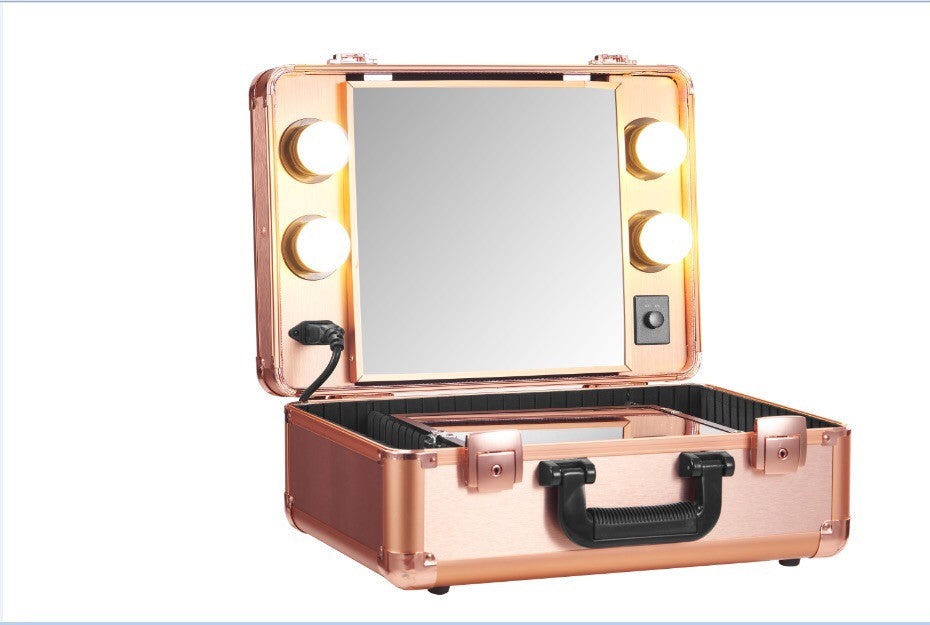 small suitcase rose gold