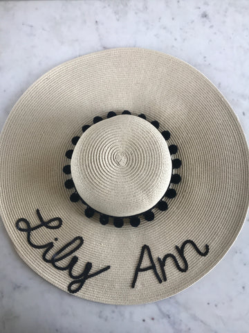 Sample - Natural Floppy Hat with Lily Ann
