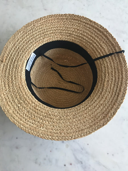 Sample - Raffia Weave Boater with Black Ribbon