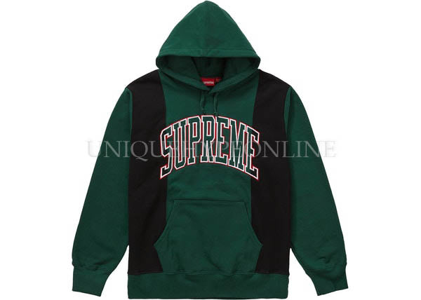 supreme paneled arc hooded sweatshirt black