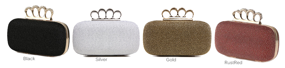 Luxy Moon Clutch Purse With Brass Knuckle Handle Available Colors