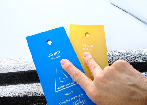 Nano Hone Backing Plates shown sporting smart display of measurement