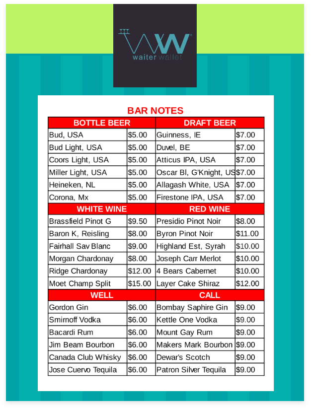 Bar Notes Free Server Template