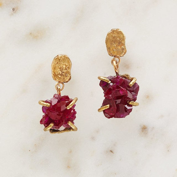 ruby talisman earrings