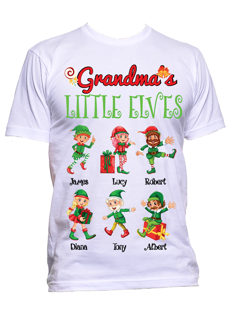 Grandma Nana Little Elves Personalized T Shirts Christmas Special Edition Any Nickname Up To 30 Kids