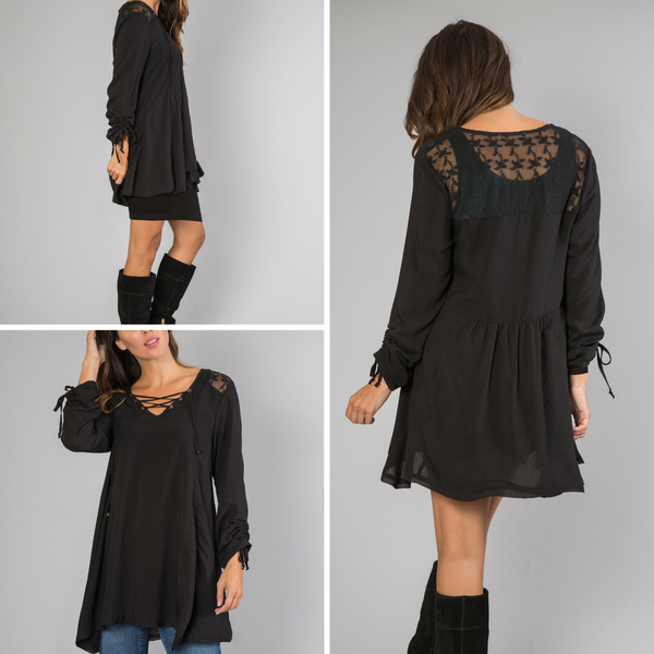 black tunic dress