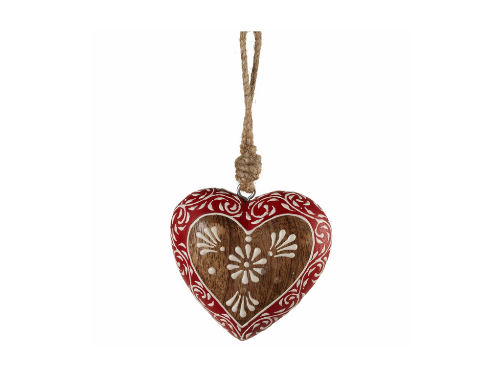 wooden heart ornament