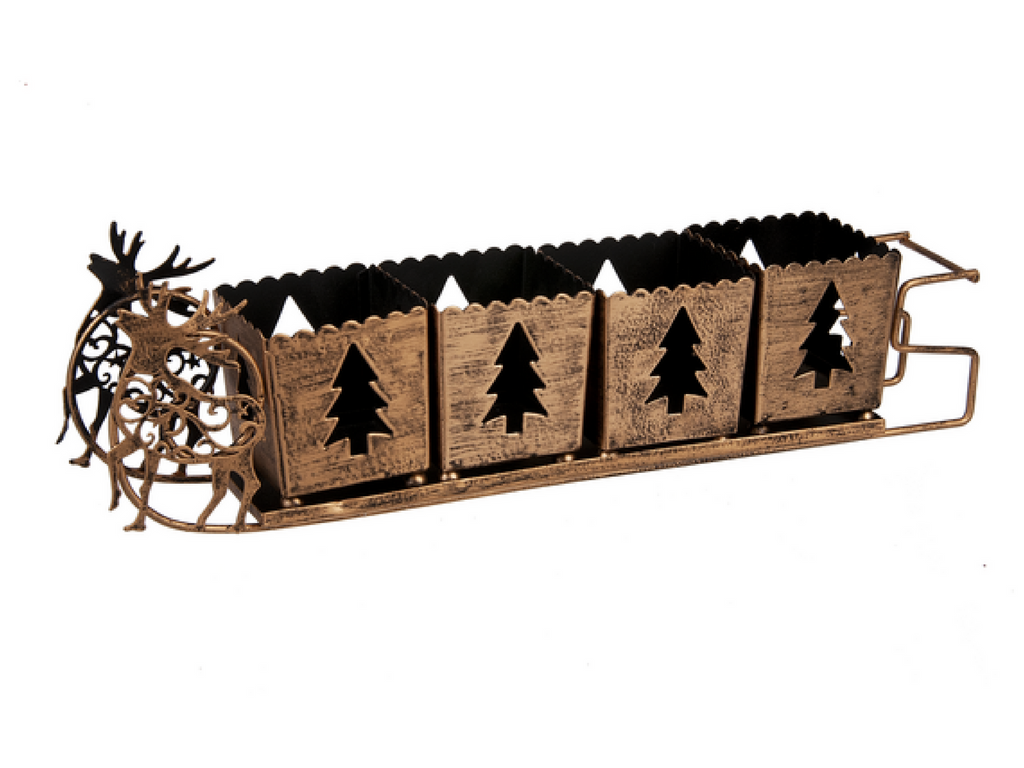 Metal sleigh votive holder