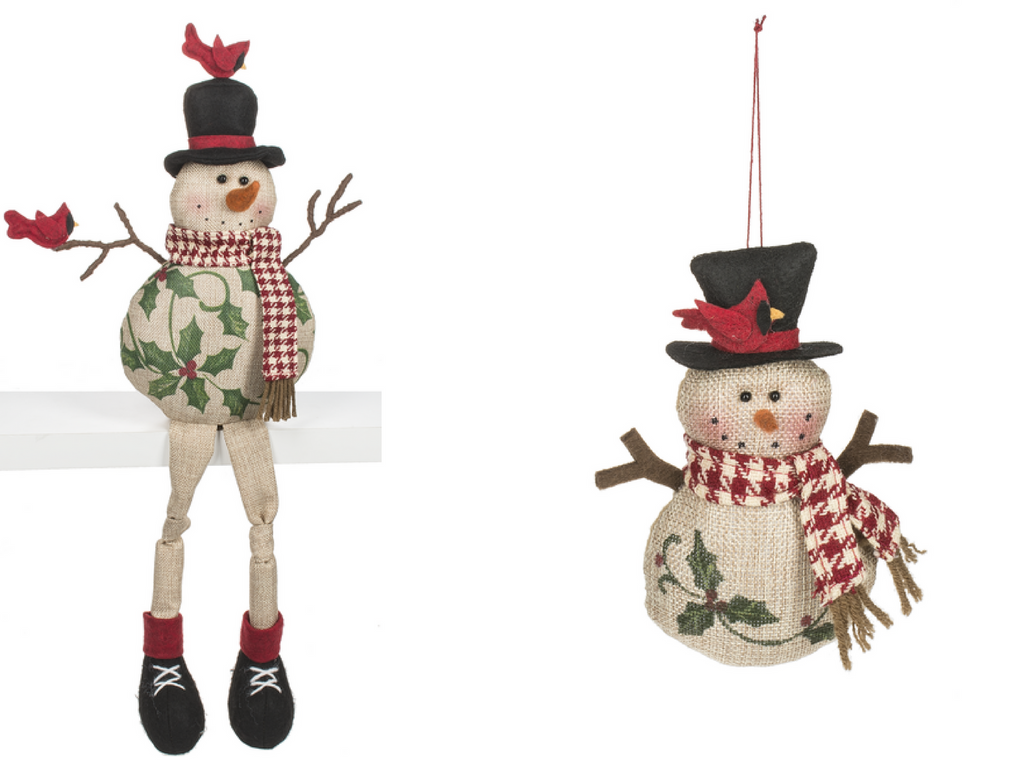 shelf sitter snowmen and ornament