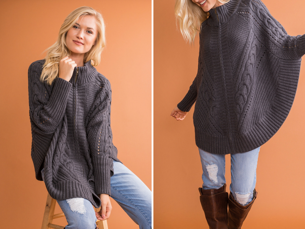 brown tunic sweater