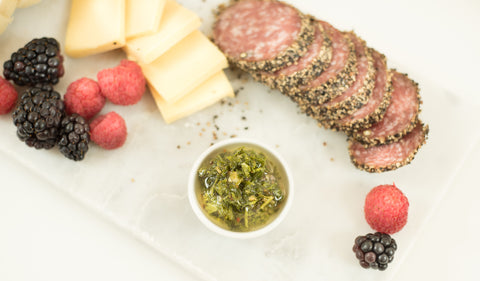 chimichurri with deli meats and cheese board