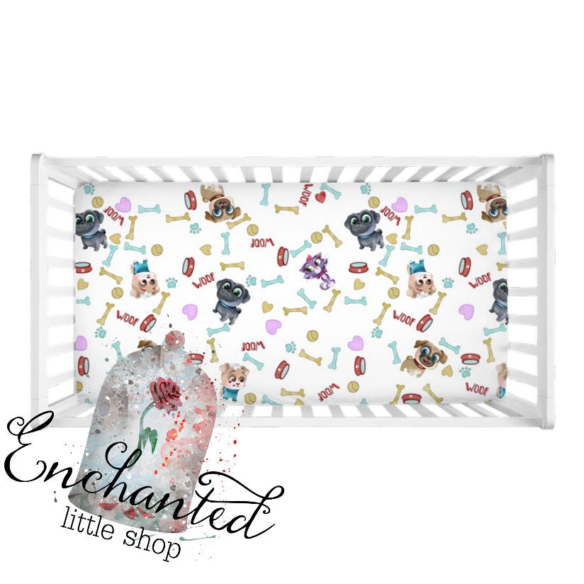 puppy crib sheet