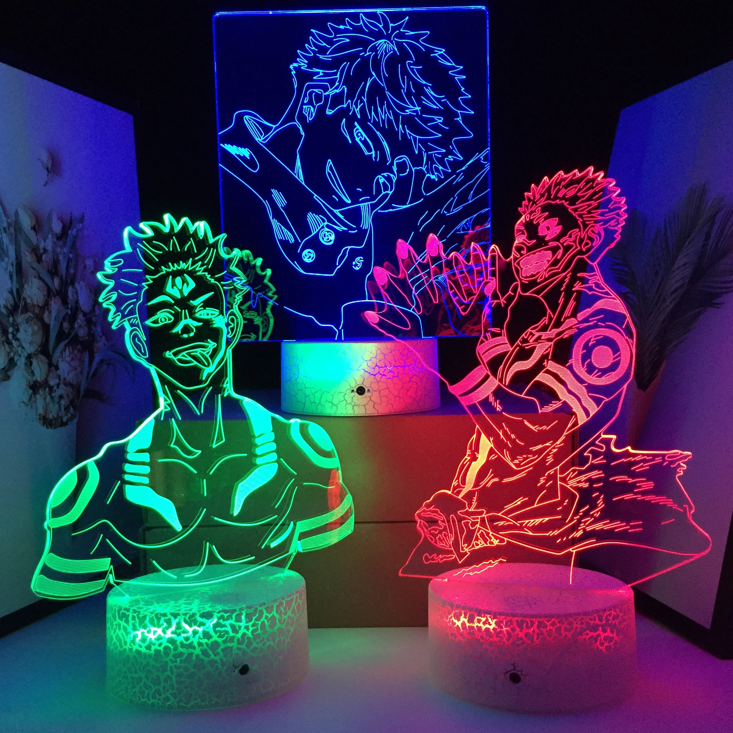 Jujutsu Kaisen Series Anime Figure Night Light Bedroom Decoration Night Light Acrylic Manga Table Lamp 3D LED Light