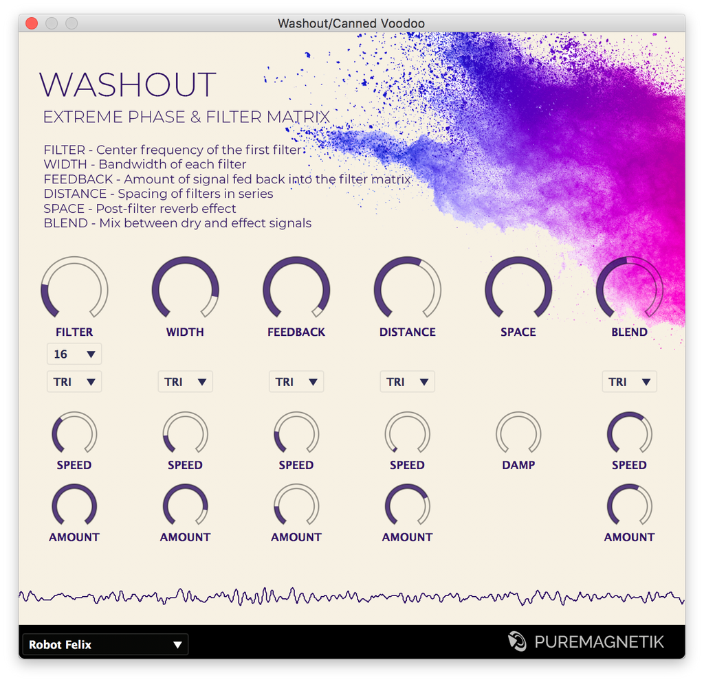Washout Filter Phaser Effect Plugin for Ableton Live, Cubase and Logic