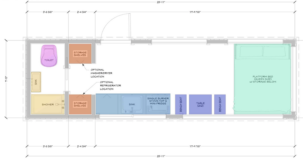 20' "Vantage" Signature Series Tiny House on Wheels by Tiny Heirloom