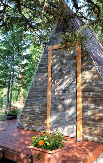 Tiny A-Frame Cabin built by couple for just $700 in only 3 weeks