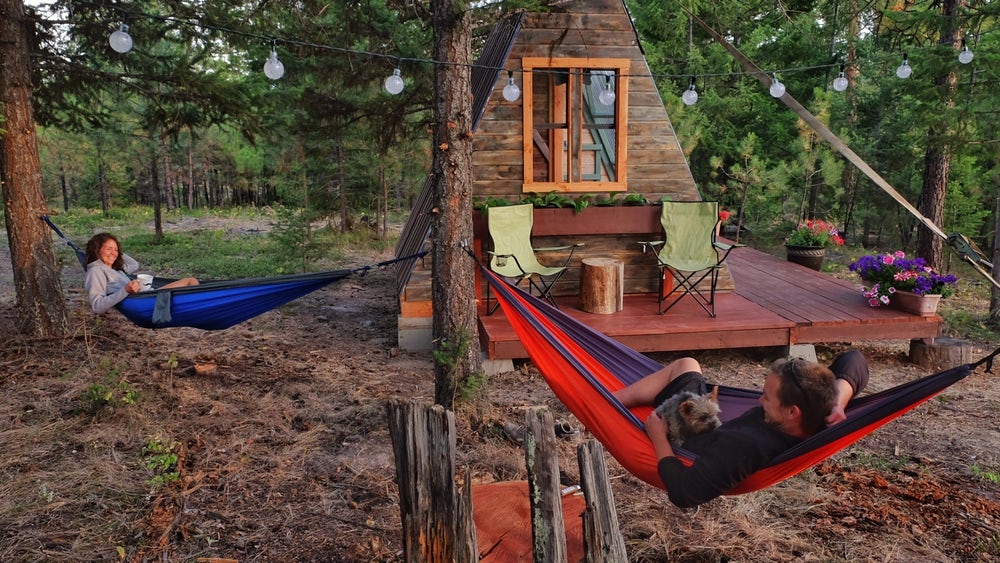 Tiny A-Frame Cabin built by couple for just $700 in only 3 weeks