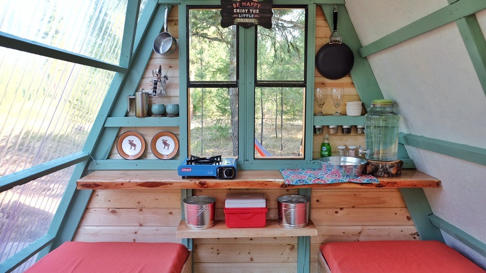 Tiny A-Frame Cabin built by couple for just $700 in only 3 weeks