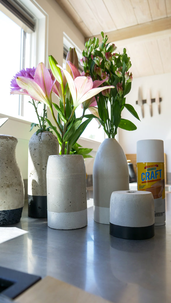 How to Make DIY Concrete Vases with Protective Bottom Coat!