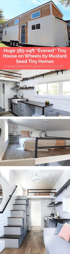 Huge 385-sqft “Everest” Tiny House on Wheels by Mustard Seed Tiny Homes