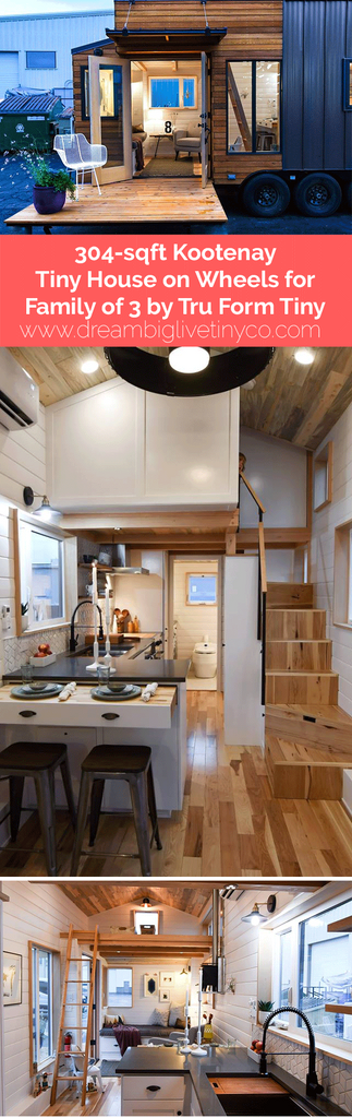 304 sqft Kootenay Tiny House on Wheels For Family of 3 by Tru Form Tiny