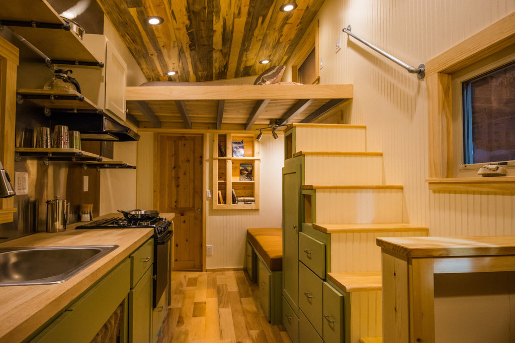 Warner's Hidden Corner tiny house interior in Fort Collins, Colorado