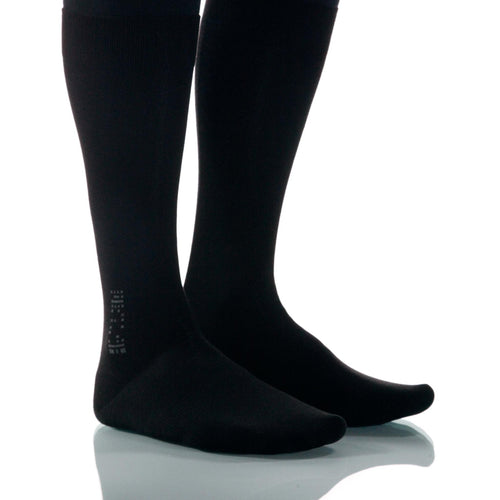 Black Solid Socks; Men's or Women's Merino Wool - Black - XOAB