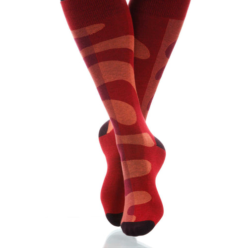 Red Tango Socks; Men's or Women's Supima Cotton - Red/Orange - XOAB