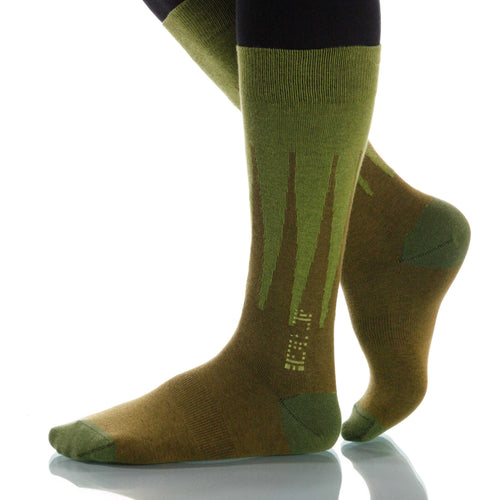 Grass Harlequin Socks; Men's or Women's Merino Wool - Green - XOAB