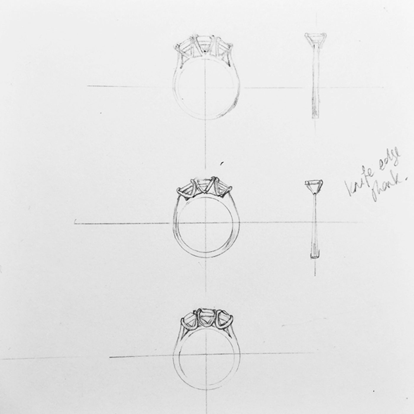 3 stone ring custom design by Audrey Claude Jewellery