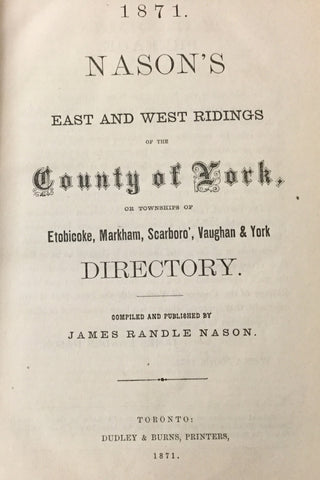 1871 Nasons York County Directory