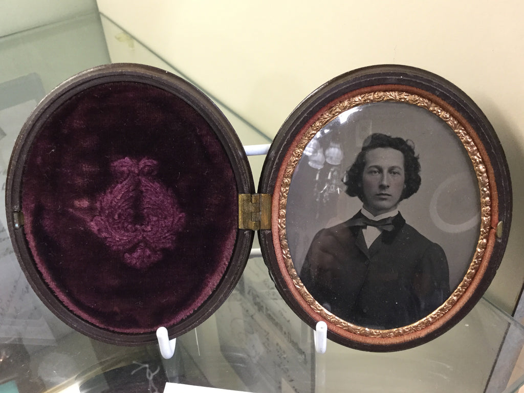 Oval Tintype in Gutta Percha Frame