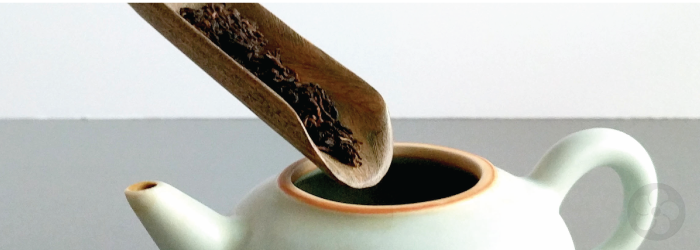 Thick stoneware clay retains plenty of heat to penetrate compressed pu-erh leaves.