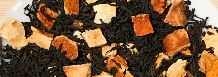 Our in-house Earl Grey blend of high quality black tea with natural dried orange peel