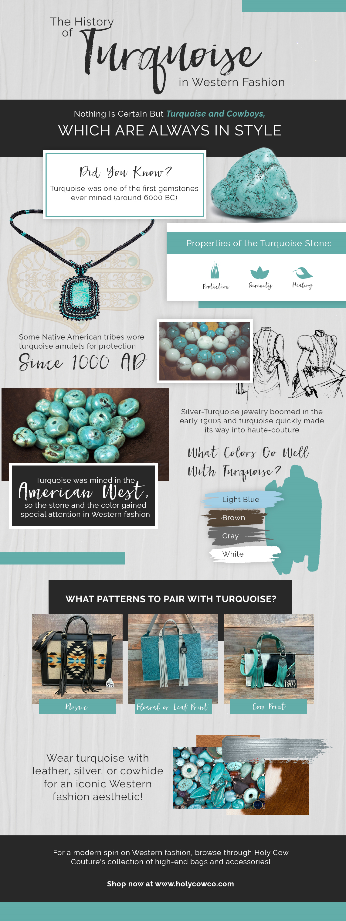turquoise and western fashion infographic