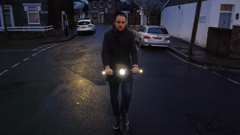 Gif of WingLights on E-scooter