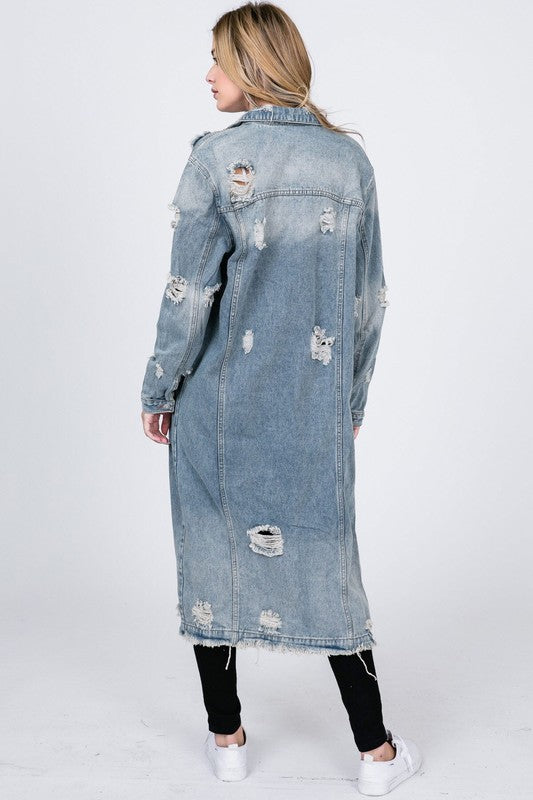 denim maxi jacket