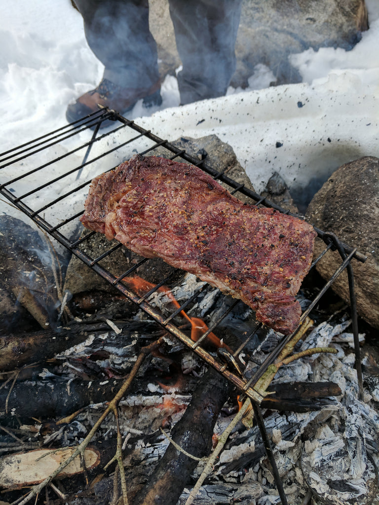 Blue Lake Idaho Boise National Forest hike fire campfire snow  bbq steak wild