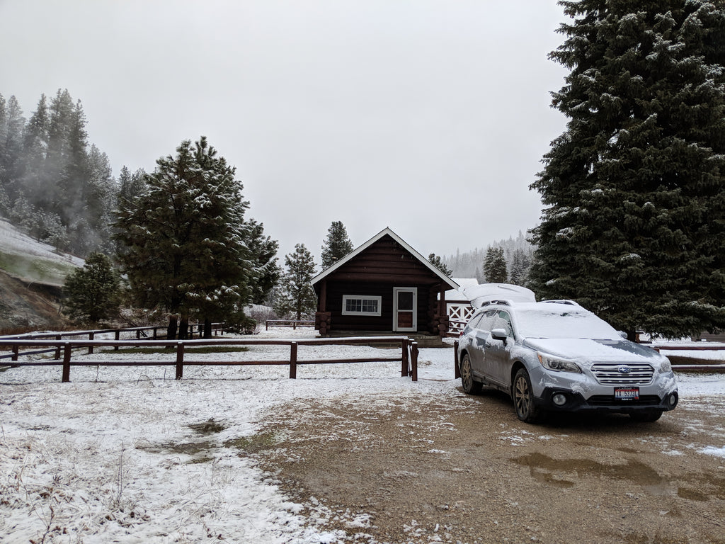 Boiling Hot Springs Cabin Idaho snow winter