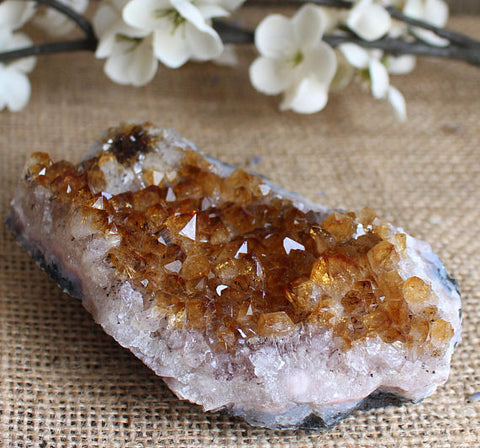 citrine crystal cluster from Crystals and Creations on Etsy