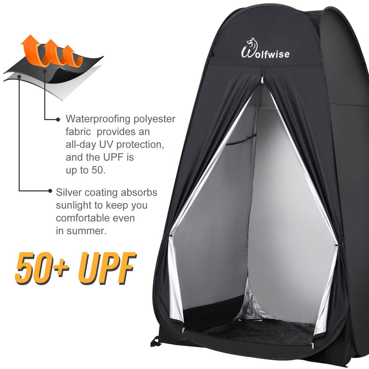 WolfWise Pop up toilet tent camping shower tent changing tent outdoor mobile 