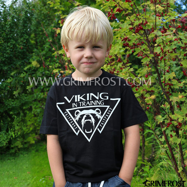 Kids T-shirt, Viking, Black– Grimfrost