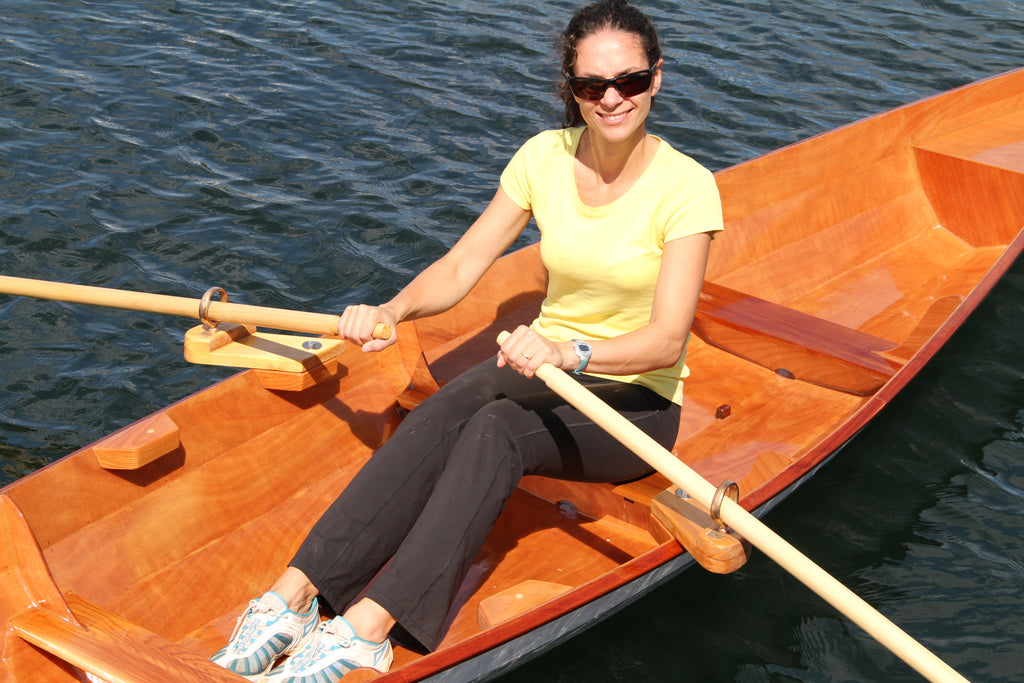 Short Riggers have been added to this Oxford Wherry to provide ideal spread (note: the oar collars and foot brace are not installed in this boat)