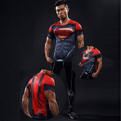 Hover grip stel voor Men's Red Superman Compression T-shirt – G-LIKE