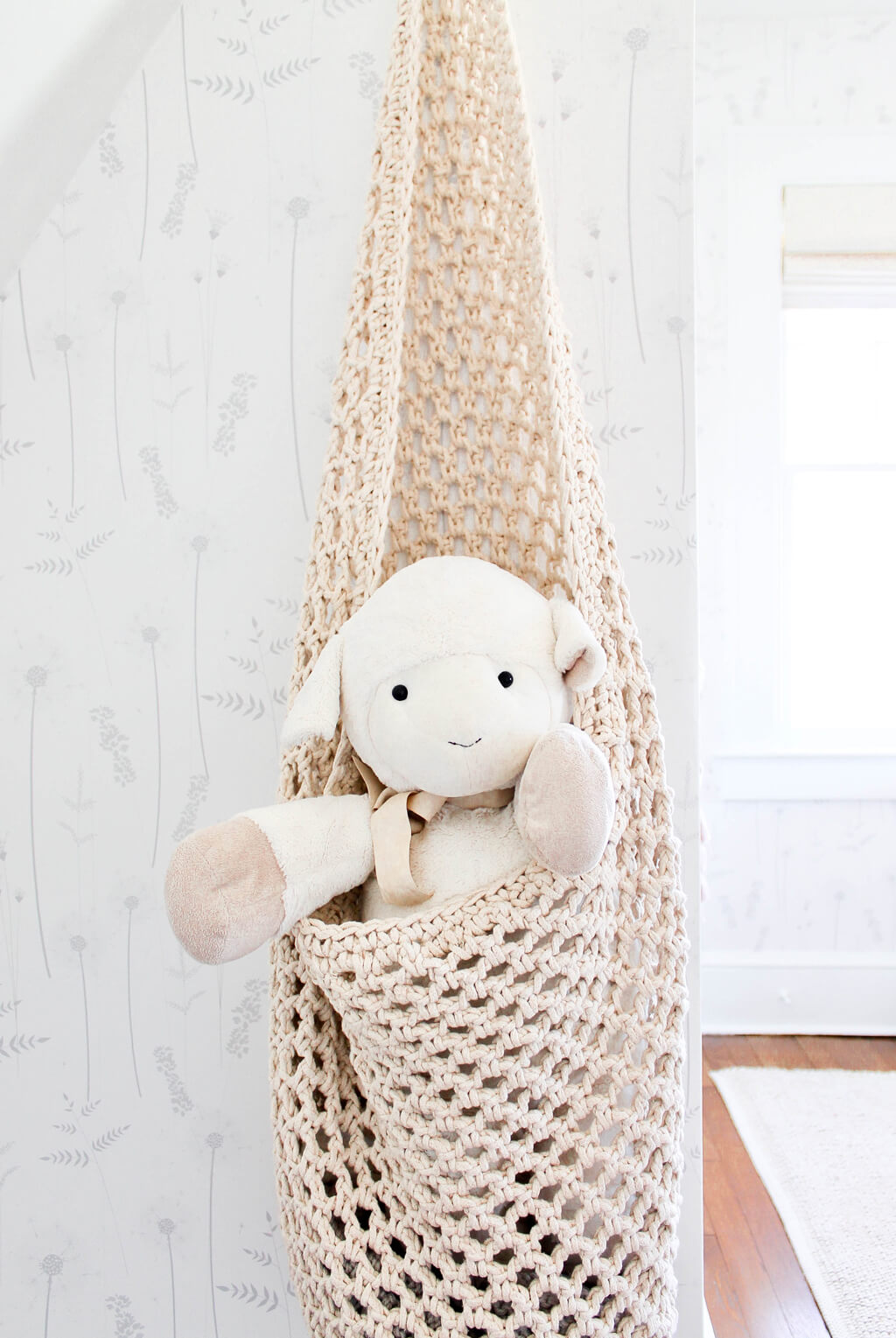Nursery hanging basket toy storage ideas
