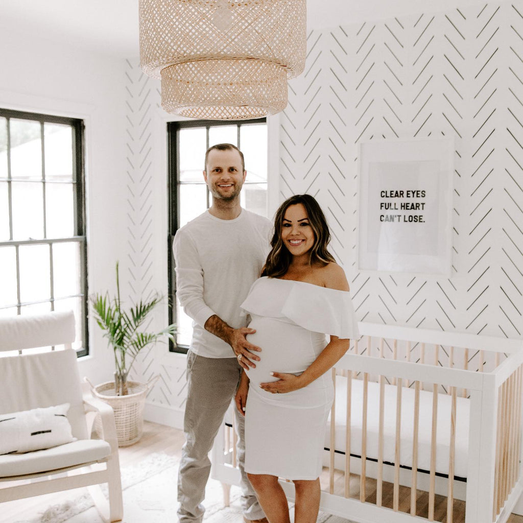 Gender neutral scandi boho nursery interior