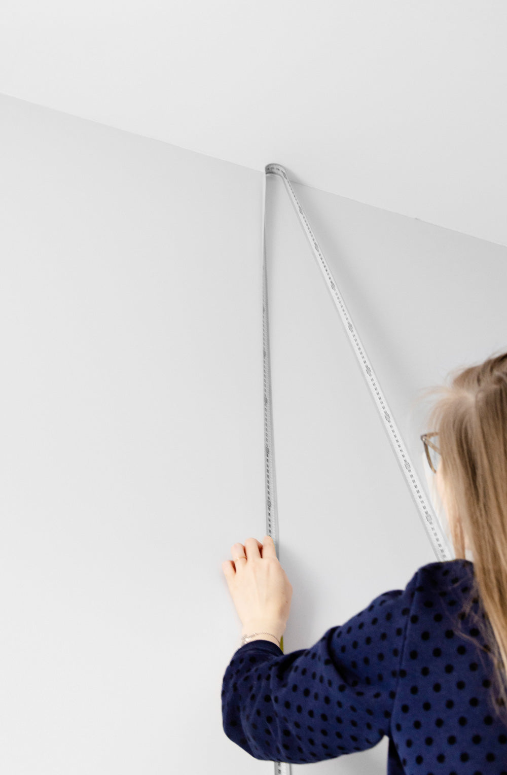 Measuring height of a wall for removable wallpaper