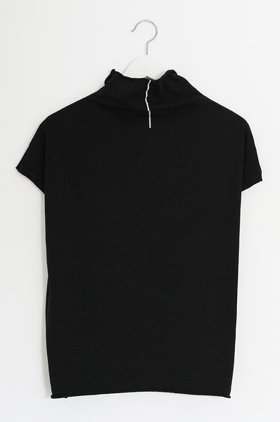 Black turtle neck shirt with stripe print